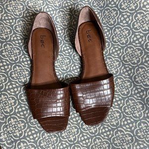 Brown BOC Sandals - Leather in Snakeskin Pattern
